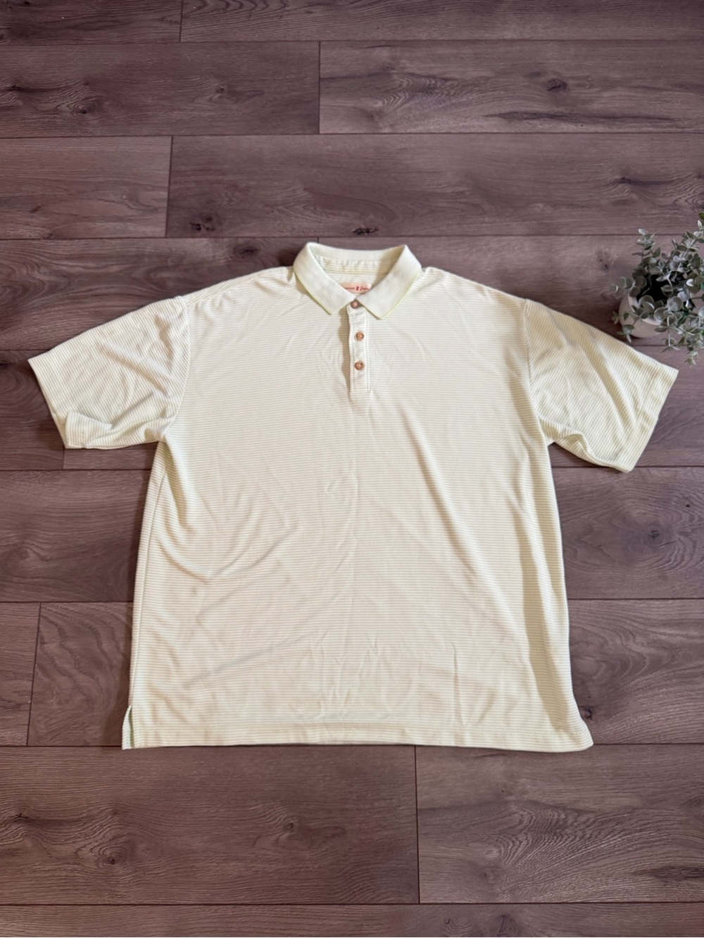 Men's Lightweight Polo Shirt in Pale Yellow
